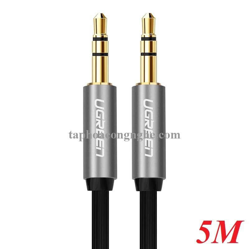 Ugreen 10731 5M màu Đen Cáp âm thanh 2 đầu 3.5mm dương dây dẹt 10731 30010731